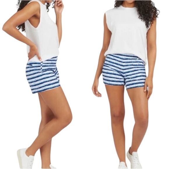 SPANX Pants - New Spanx‎ Sunshine Short in Blue Painted Stripe 6” 3X